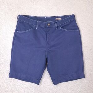 Vintage Farah‎ Shorts Mens 34 Navy Blue Polyester Made In USA